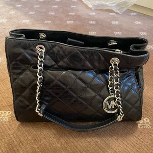 Michael Kors black leather handbag